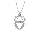 polyhedron geometric Necklace – English, Silver - NAMEBITZ