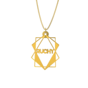 polyhedron geometric Necklace – English, Silver - NAMEBITZ