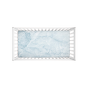Marbleized Fuzzy Crib Sheet in Blue - NAMEBITZ