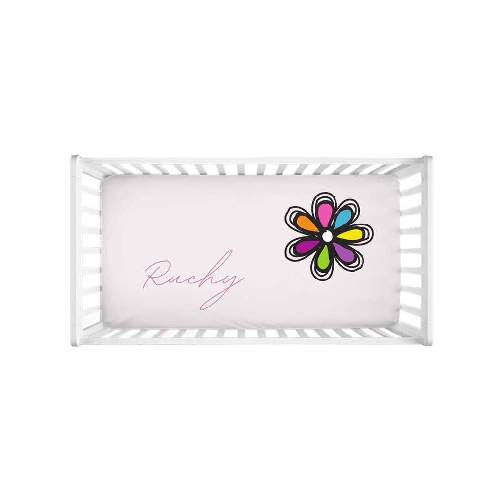 Flower Fuzzy Crib Sheet - NAMEBITZ