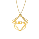 Geometric Pyramid Shape Necklace – English, Silver - NAMEBITZ