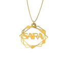 Abstract Geometric Necklace – English, Silver - NAMEBITZ