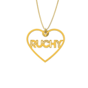 Hollow Heart Necklace – English, in Silver - NAMEBITZ