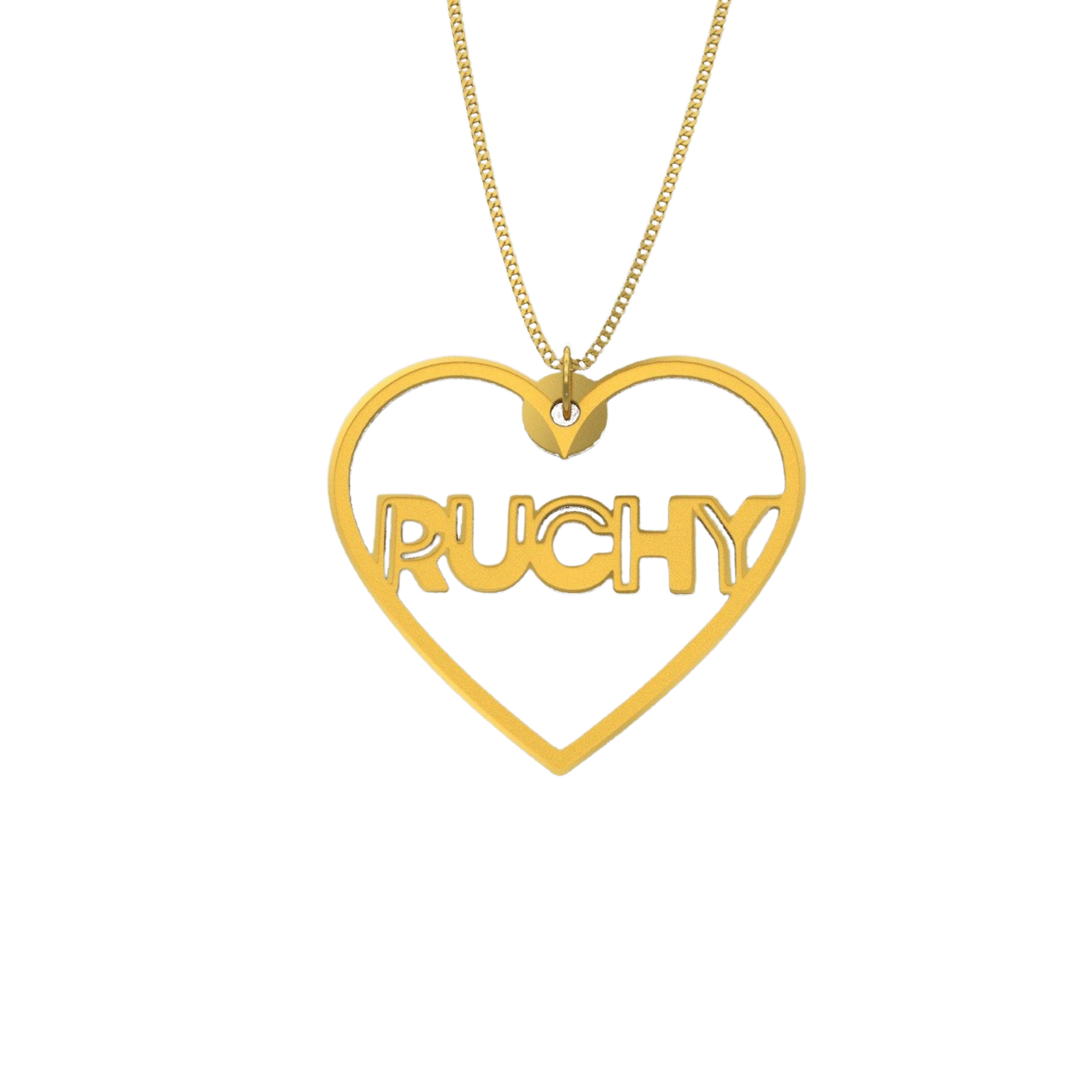 Hollow Heart Necklace – English, Gold plated - NAMEBITZ