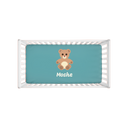 Teal Teddy Bear Fuzzy Crib Sheet - NAMEBITZ