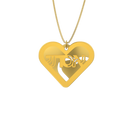 Double Heart Necklace – Hebrew, in Silver - NAMEBITZ