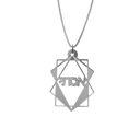 polyhedron geometric Necklace – Hebrew, in Silver - NAMEBITZ