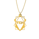 polyhedron geometric Necklace – Hebrew, in Silver - NAMEBITZ