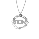 Abstract Geometric Necklace – Hebrew, Silver - NAMEBITZ