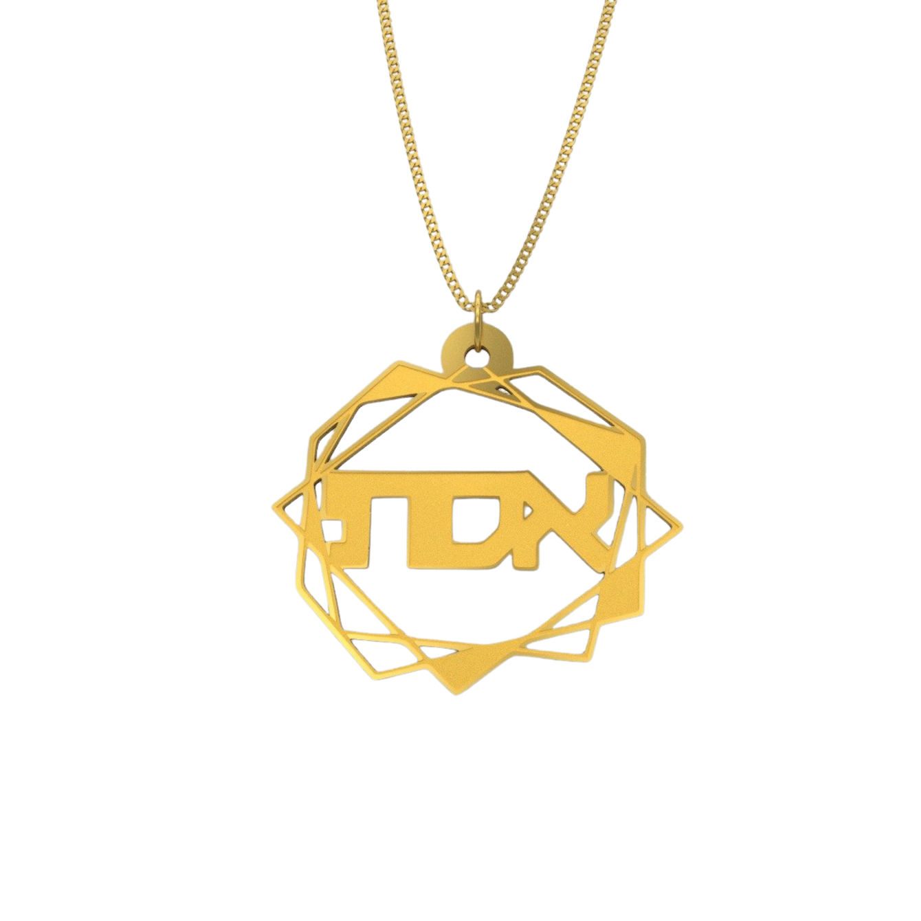 Abstract Geometric Necklace – Hebrew, Gold - NAMEBITZ