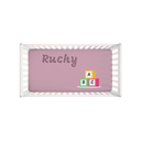 Toy Blocks Fuzzy Crib Sheet in Pink - NAMEBITZ