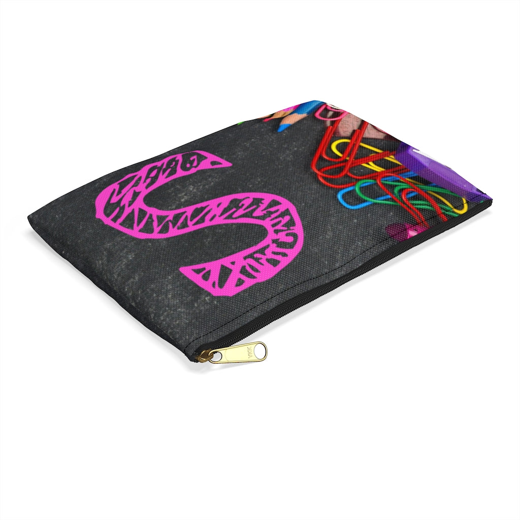 Grey Pencil Case with Pink Initial - NAMEBITZ