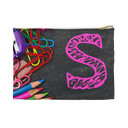 Grey Pencil Case with Pink Initial - NAMEBITZ