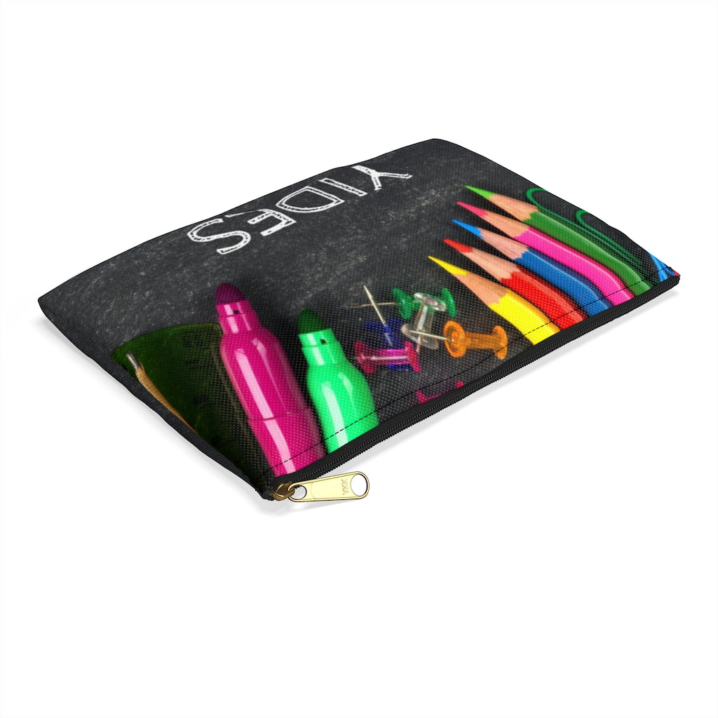 Grey Pencil Case with Chalk Letters, Vertical Print - NAMEBITZ