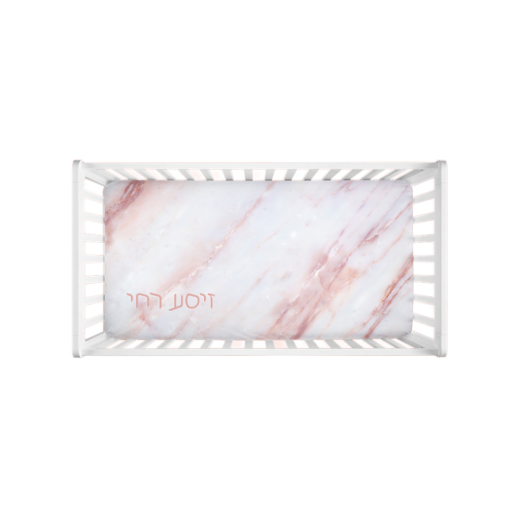 Pink and White Fuzzy Crib Sheet - NAMEBITZ
