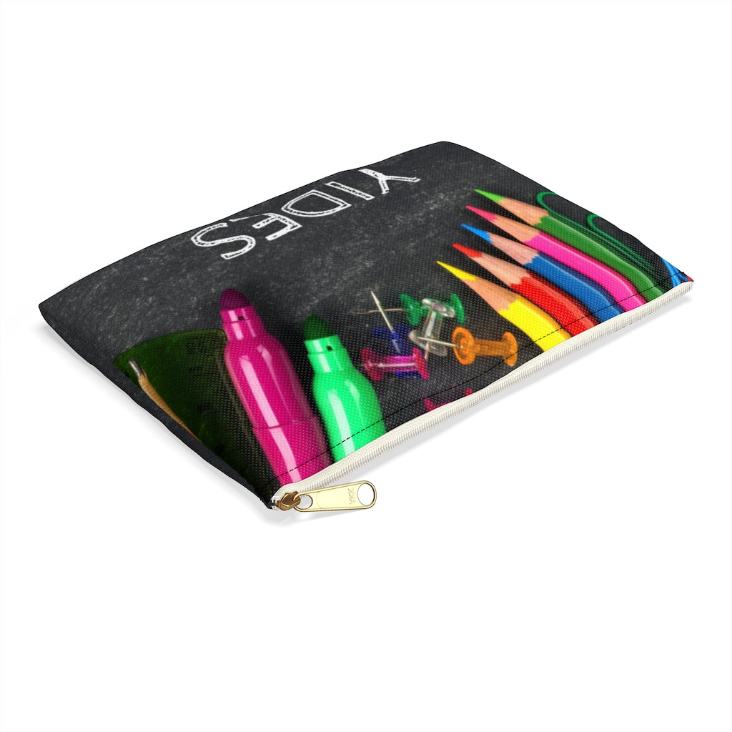 Grey Pencil Case with Chalk Letters, Vertical Print - NAMEBITZ