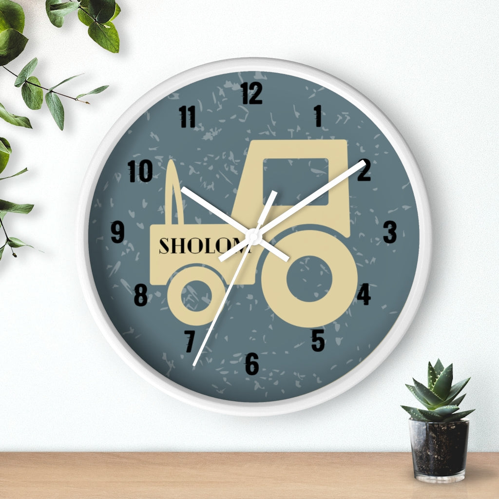Tractor Wall Clock in Grey/Black - NAMEBITZ