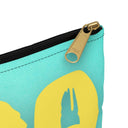 Aqua Pencil Case with Yellow Paint Letters - NAMEBITZ