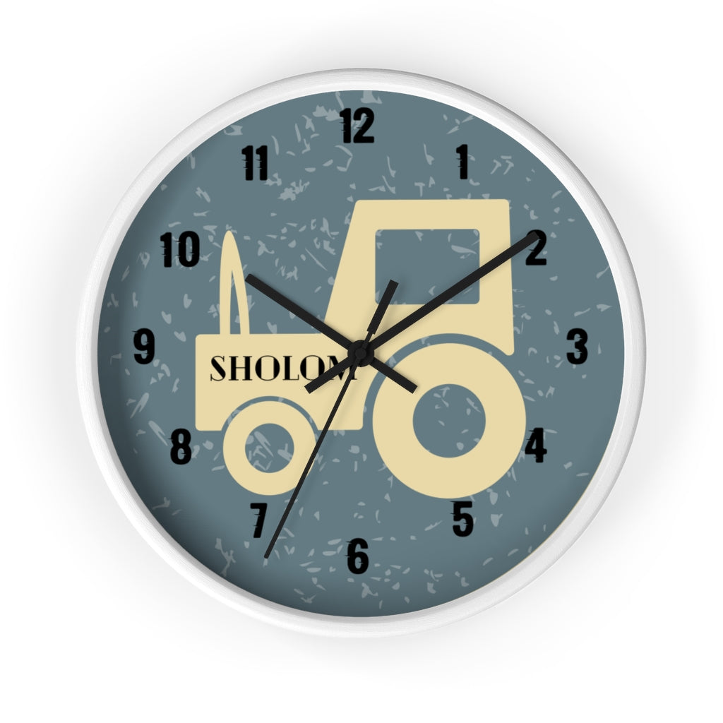 Tractor Wall Clock in Grey/Black - NAMEBITZ