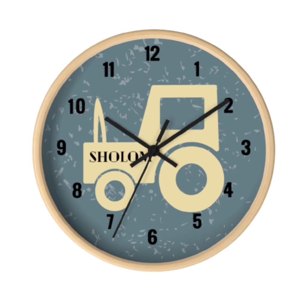 Tractor Wall Clock in Grey/Black - NAMEBITZ
