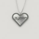 Double Heart Necklace – English, in Silver - NAMEBITZ