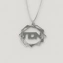 Abstract Geometric Necklace – Hebrew, Silver - NAMEBITZ