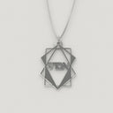 polyhedron geometric Necklace – Hebrew, in Silver - NAMEBITZ