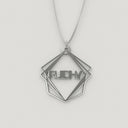 Geometric Pyramid Shape Necklace – English, Silver - NAMEBITZ
