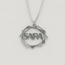 Abstract Geometric Necklace – English, Silver - NAMEBITZ