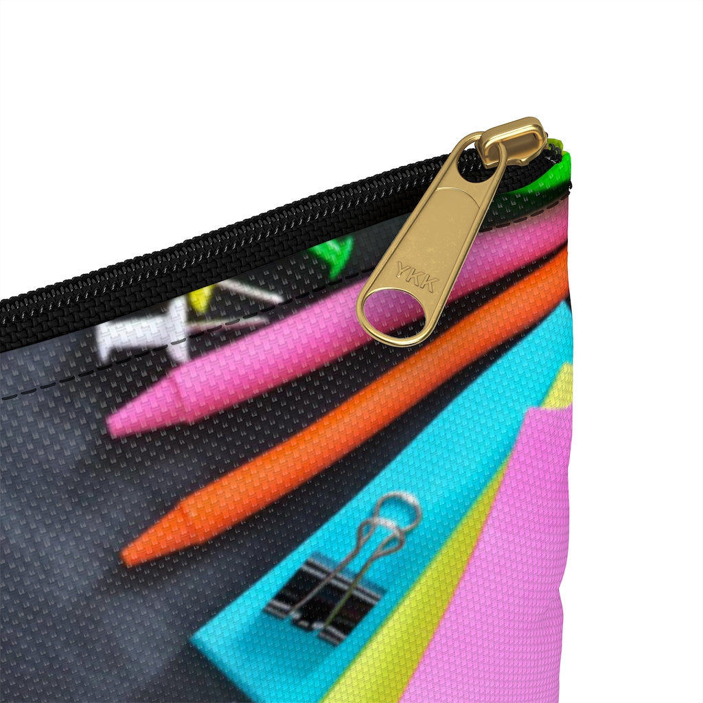 Grey Pencil Case with Chalk Letter, Horizontal Print - NAMEBITZ