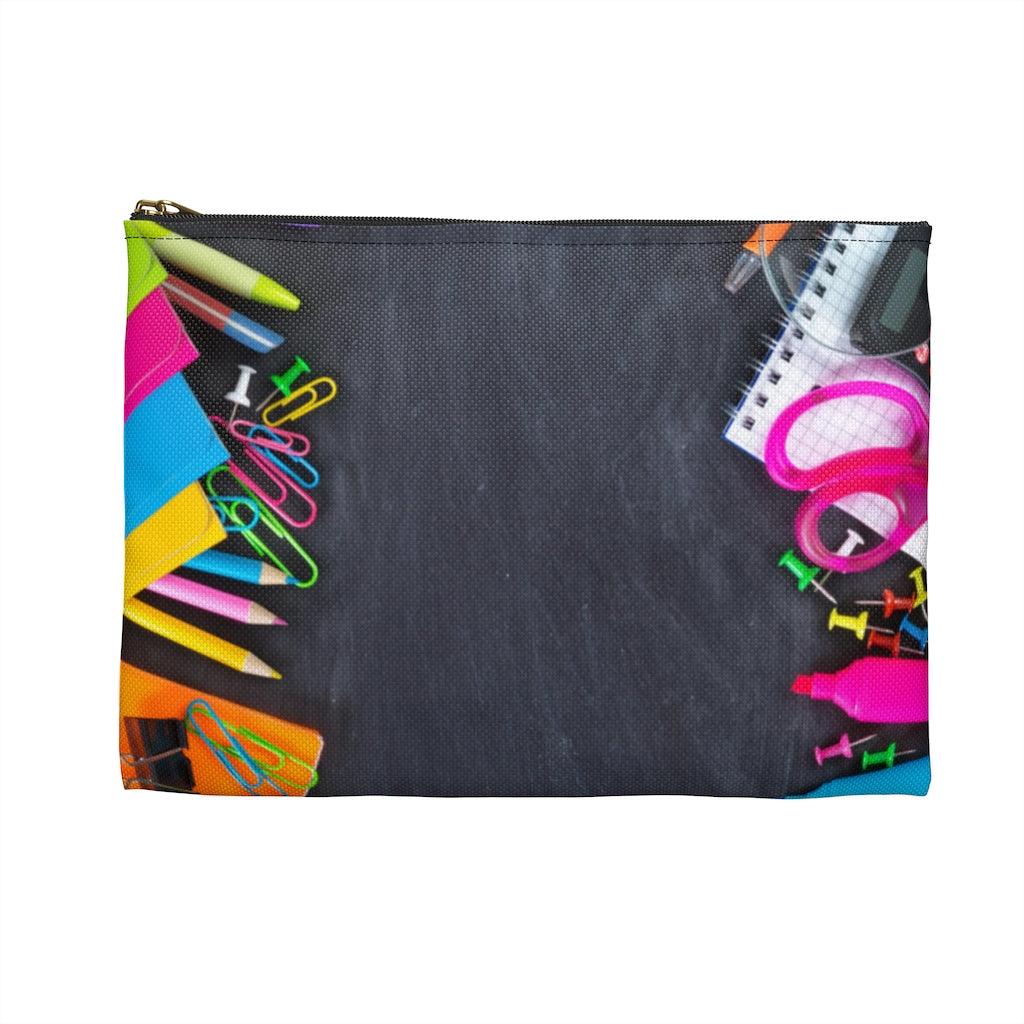 Grey Pencil Case with Chalk Letter, Horizontal Print - NAMEBITZ