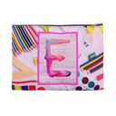 Pink Pencil Case with Paint Initial (See Coordinating Backpack) - NAMEBITZ