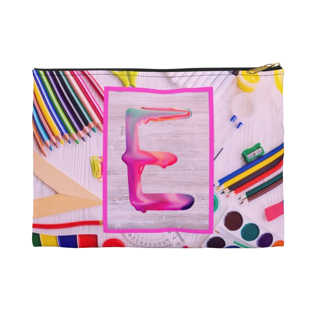 Pink Pencil Case with Paint Initial (See Coordinating Backpack) - NAMEBITZ