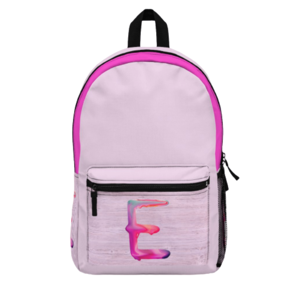 Pink Backpack with Paint Initial - NAMEBITZ