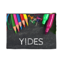 Grey Pencil Case with Chalk Letters, Vertical Print - NAMEBITZ