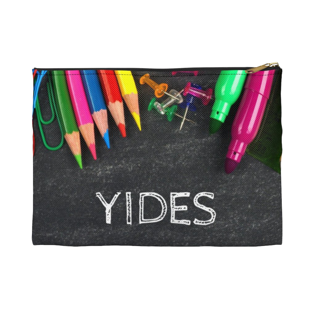 Grey Pencil Case with Chalk Letters, Vertical Print - NAMEBITZ