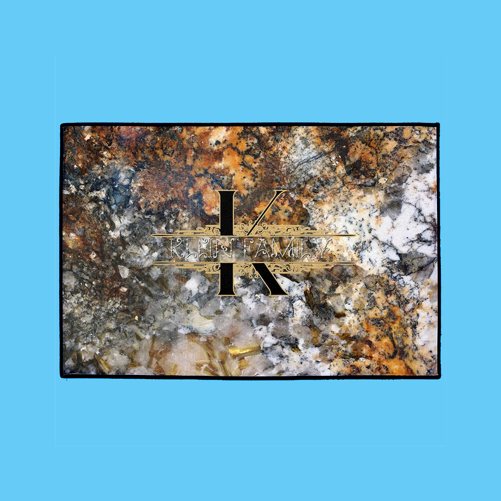 Elegant Welcome Mat – English, in Marble - NAMEBITZ