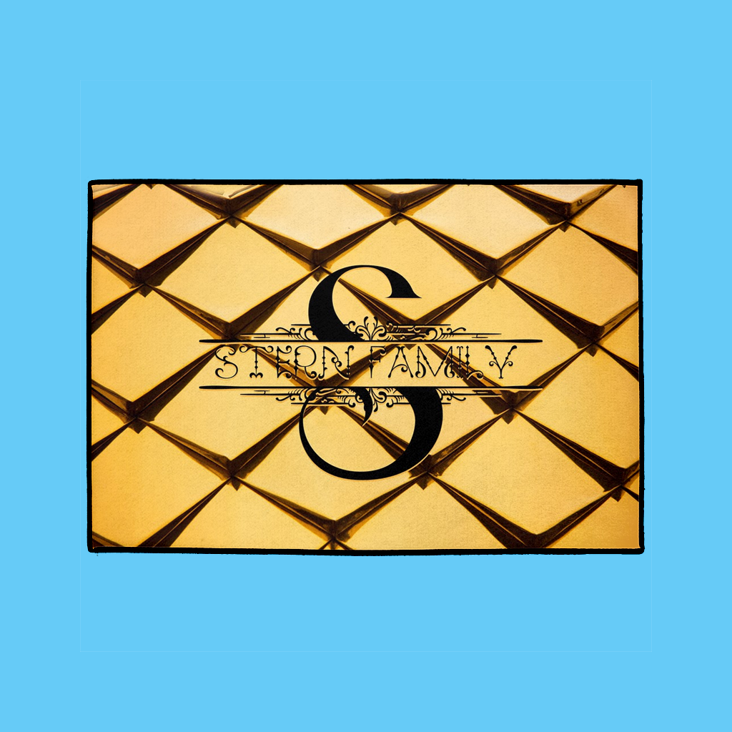 Elegant Welcome Mat – English, in Gold - NAMEBITZ