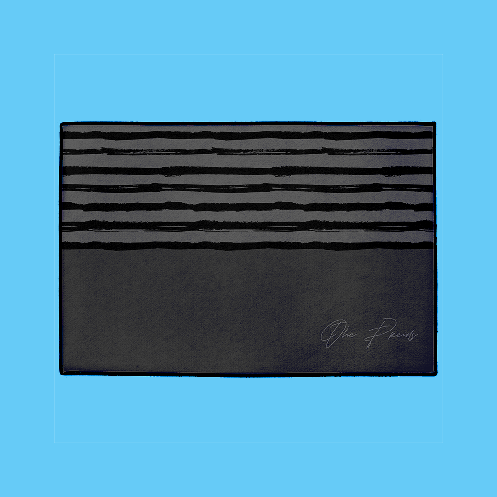 Striped Welcome Mat in Charcoal/Grey - NAMEBITZ