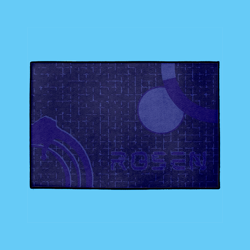 Modern Welcome Mat – English, in Kobalt - NAMEBITZ