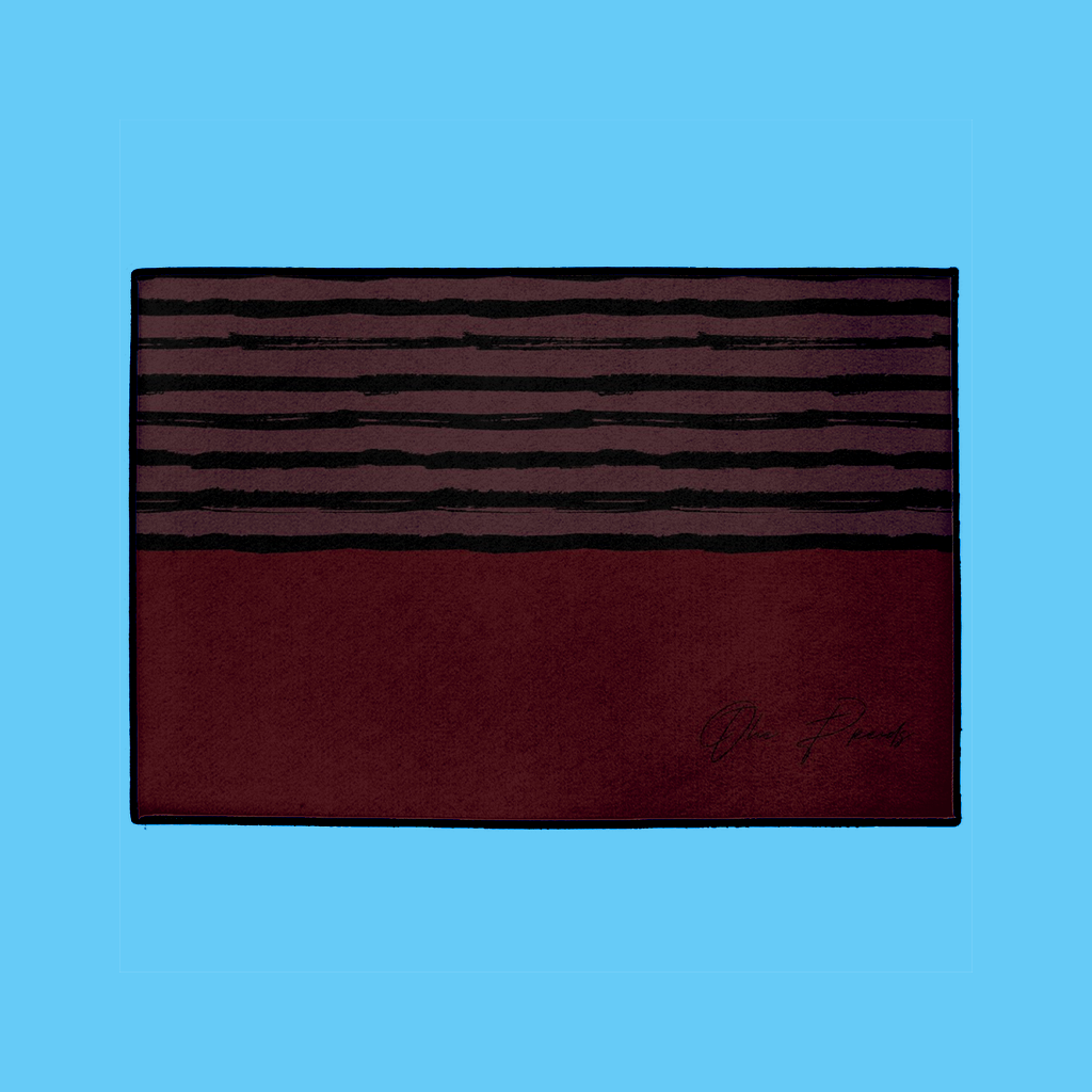 Striped Welcome Mat in Burgundy - NAMEBITZ