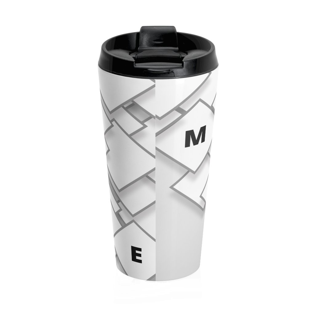 White Squares Travel Mug - NAMEBITZ