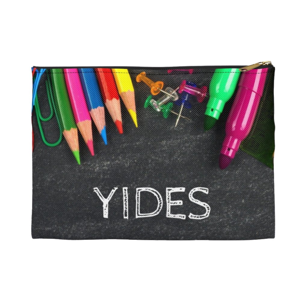 Grey Pencil Case with Chalk Letters, Vertical Print - NAMEBITZ