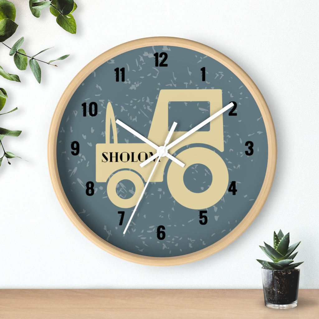Tractor Wall Clock in Grey/Black - NAMEBITZ