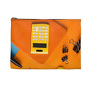 Blue and Orange Pencil Case with Accessories Print (See Coordinating Backpack) - NAMEBITZ