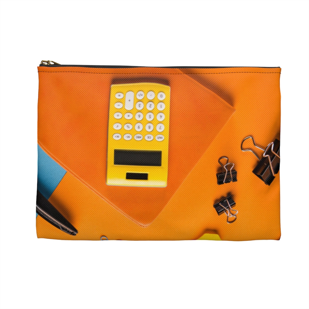 Blue and Orange Pencil Case with Accessories Print (See Coordinating Backpack) - NAMEBITZ