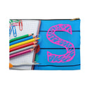 Blue Pencil Case with Pink Initial (See Coordinating Backpack) - NAMEBITZ