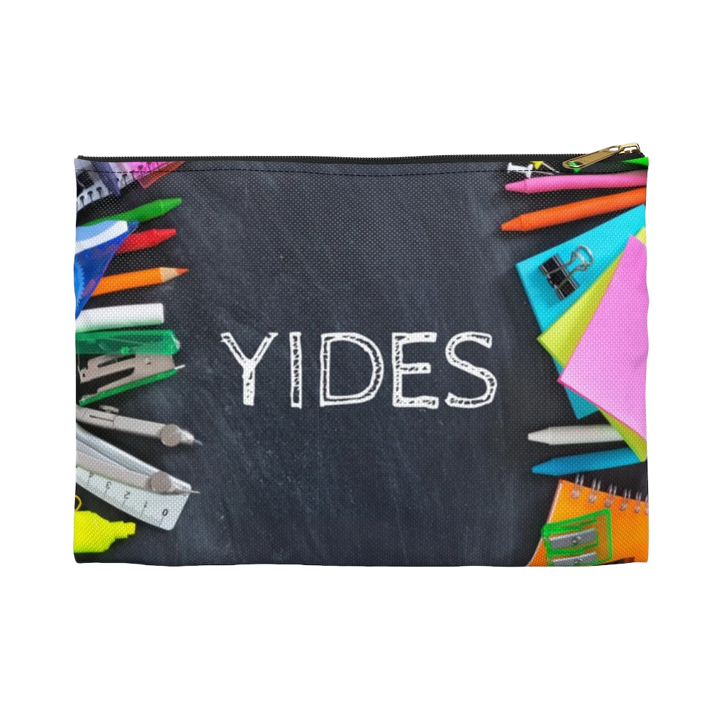 Grey Pencil Case with Chalk Letter, Horizontal Print - NAMEBITZ