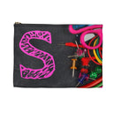 Grey Pencil Case with Pink Initial - NAMEBITZ