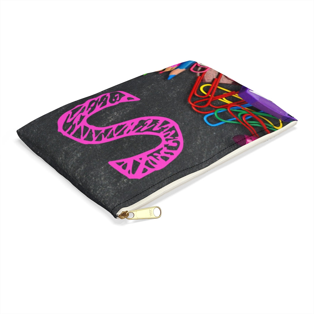 Grey Pencil Case with Pink Initial - NAMEBITZ